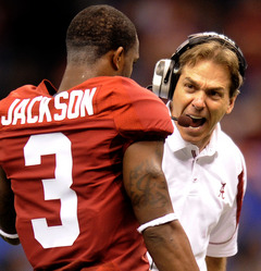Saban firghtening one of his players