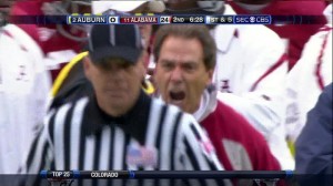 Even when Alabama enjoys a sizable lead, officials are in danger of incurring Saban's wrath.