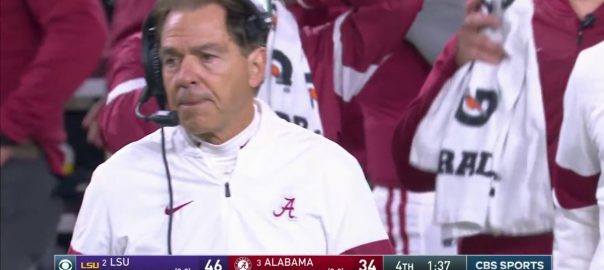 Saban getting blown out